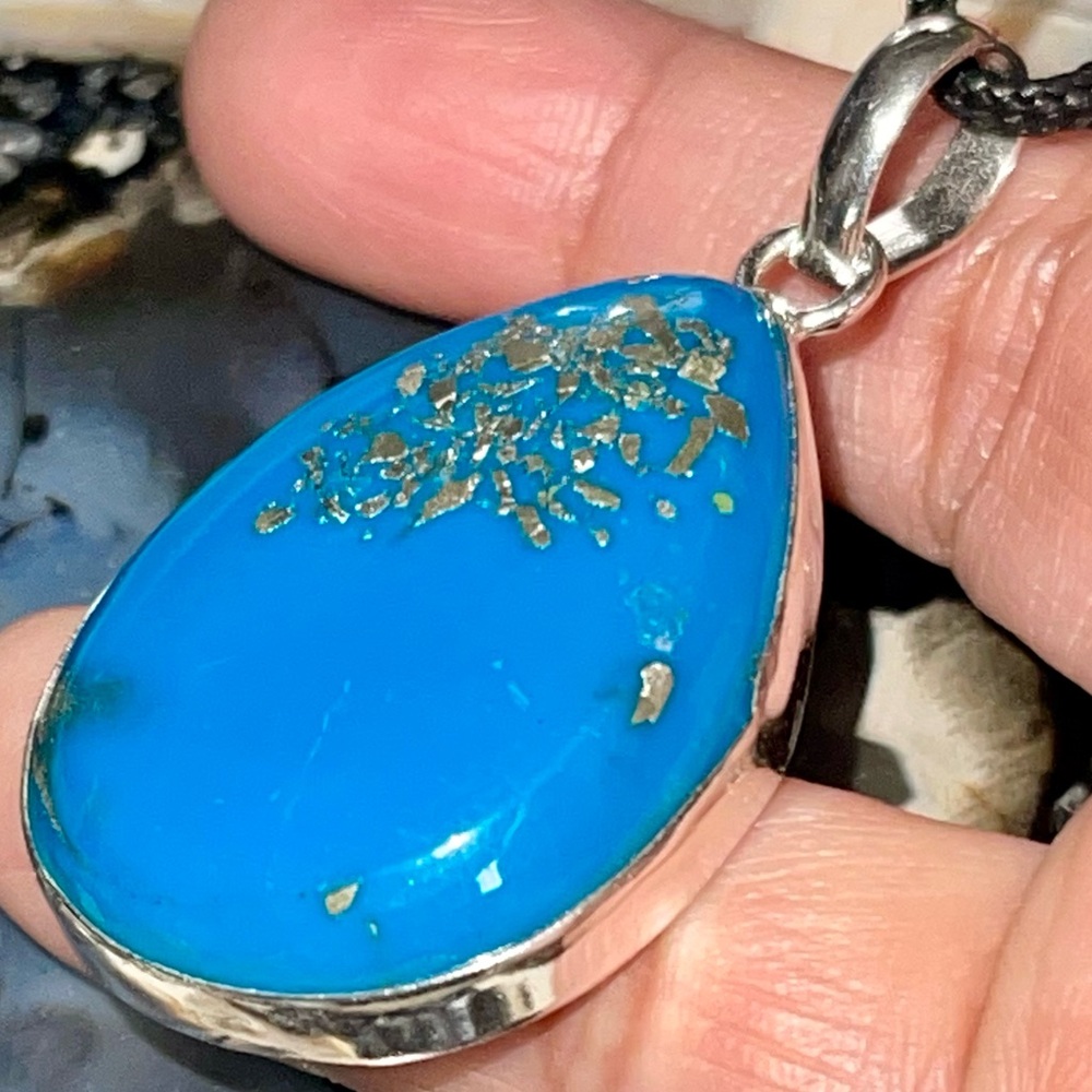 Persian Turquoise Pendant 2 1/4”